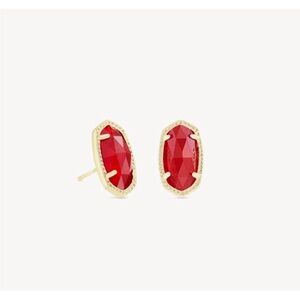 Kendra Scott Ellie Stud Earrings, Ruby Red Gold plated NWOT me an offer!